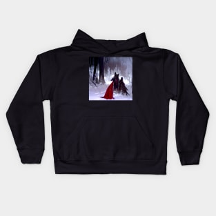 little red riding hood and the big bad wolf Kids Hoodie